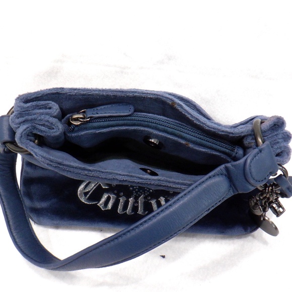 JUICY COUTURE Blue Velour Purse * Needs Repair * - Picture 9 of 11